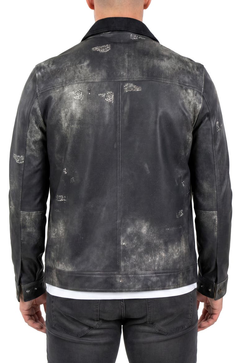 Captain Leather Jacket, Alternate, color, BLUE