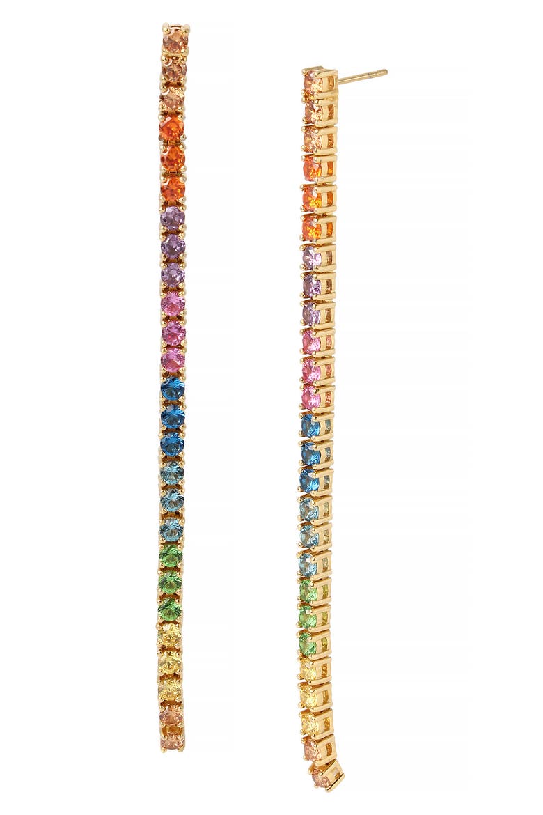 Linear Drop Earrings, Main, color, RAINBOW MULTI
