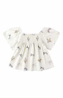 Kids' Kate Bow Print Smocked Top