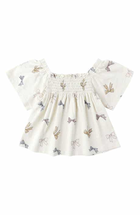 Kids' Kate Bow Print Smocked Top