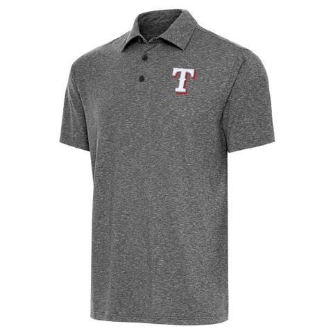 Men's Antigua  Heather Black Texas Rangers Par Polo
