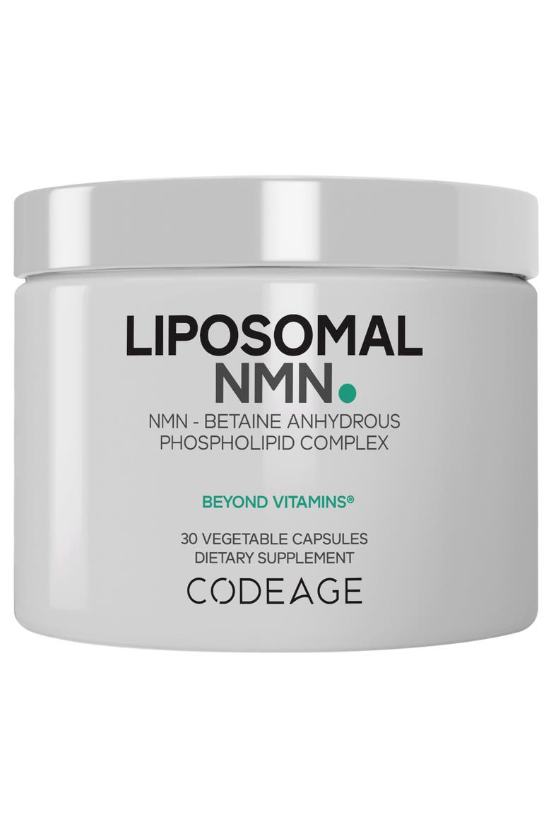Liposomal NMN & Betaine Anhydrous TMG Capsules Supplement, NAD + Precursor, Vegan, 30 ct, Main, color, White