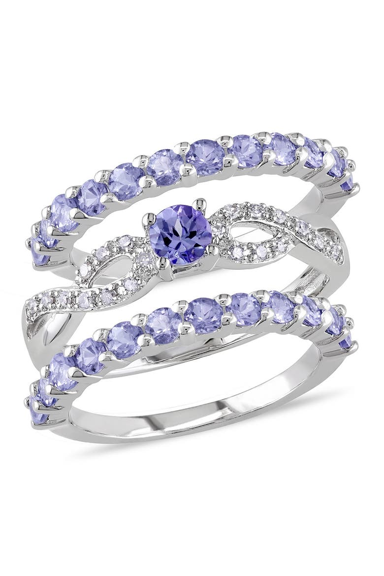 Tanzanite & Diamond Ring Set, Main, color, PURPLE