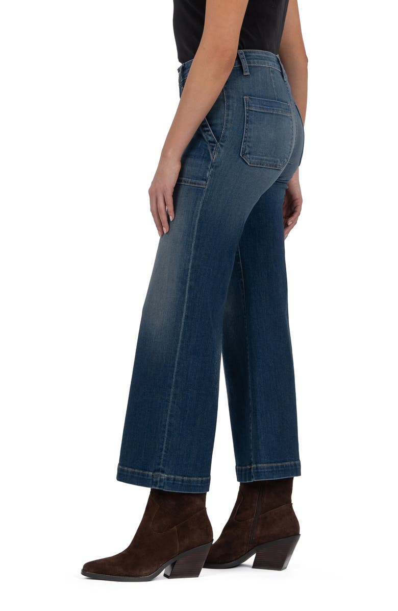 KUT from the Kloth Meg Utility Pocket High Waist Wide Leg Jeans, Alternate, color, Reflective