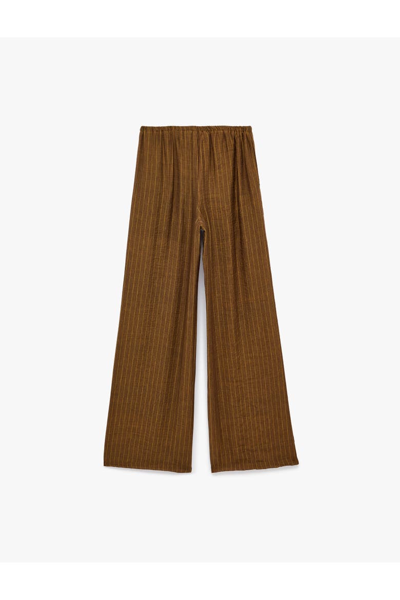Flowy Straight Wide Leg Striped Pants, Alternate, color, BROWN STRIPE