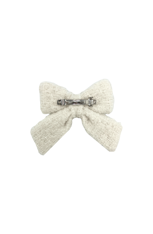 Bits & Bows Boucle Girls' Hair Bow Barrette In White