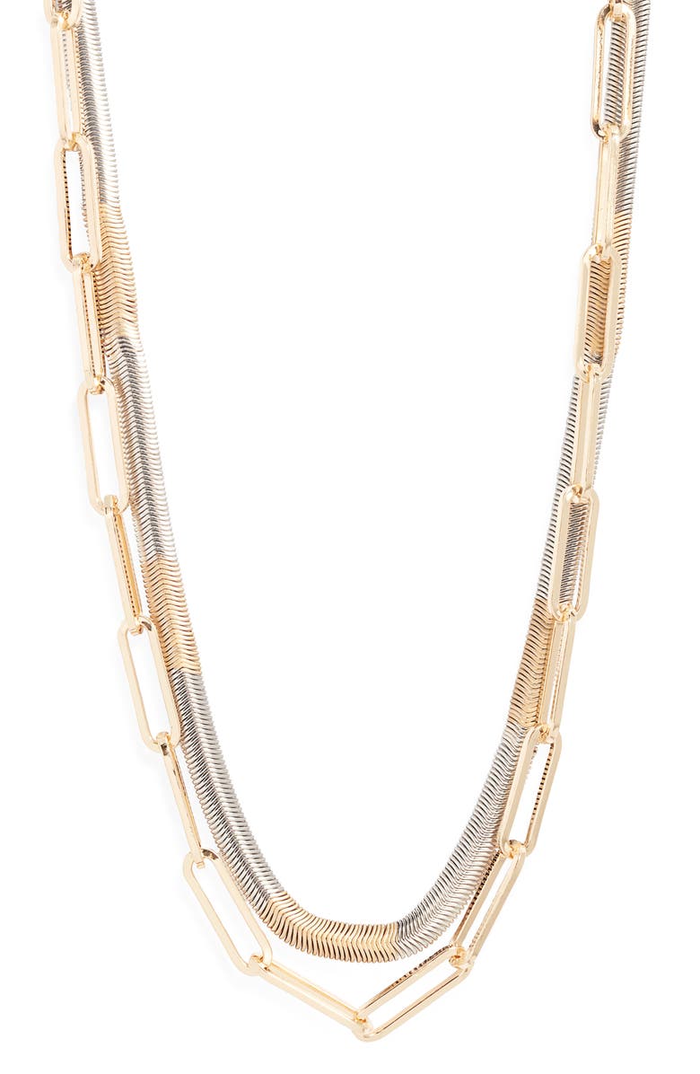 Nordstrom Layered Chain Necklace, Main, color, Rhodium- Gold