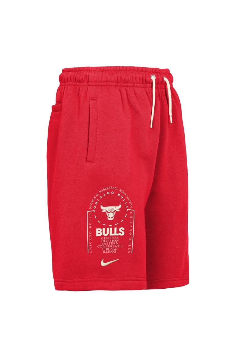 Youth Nike Red Chicago Bulls Courtside Club Fleece Shorts, Alternate, color, Red