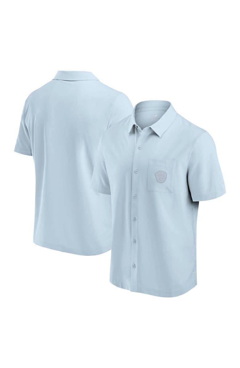 FANATICS Men's Fanatics Light Blue Milwaukee Brewers Front Office Button-Up Shirt, Main, color, Light Blue