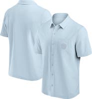 FANATICS Men's Fanatics Light Blue Milwaukee Brewers Front Office Button-Up Shirt