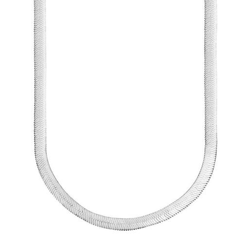 Donatello Gian Sterling Silver Thick 5.5m Flat Necklace In Silver