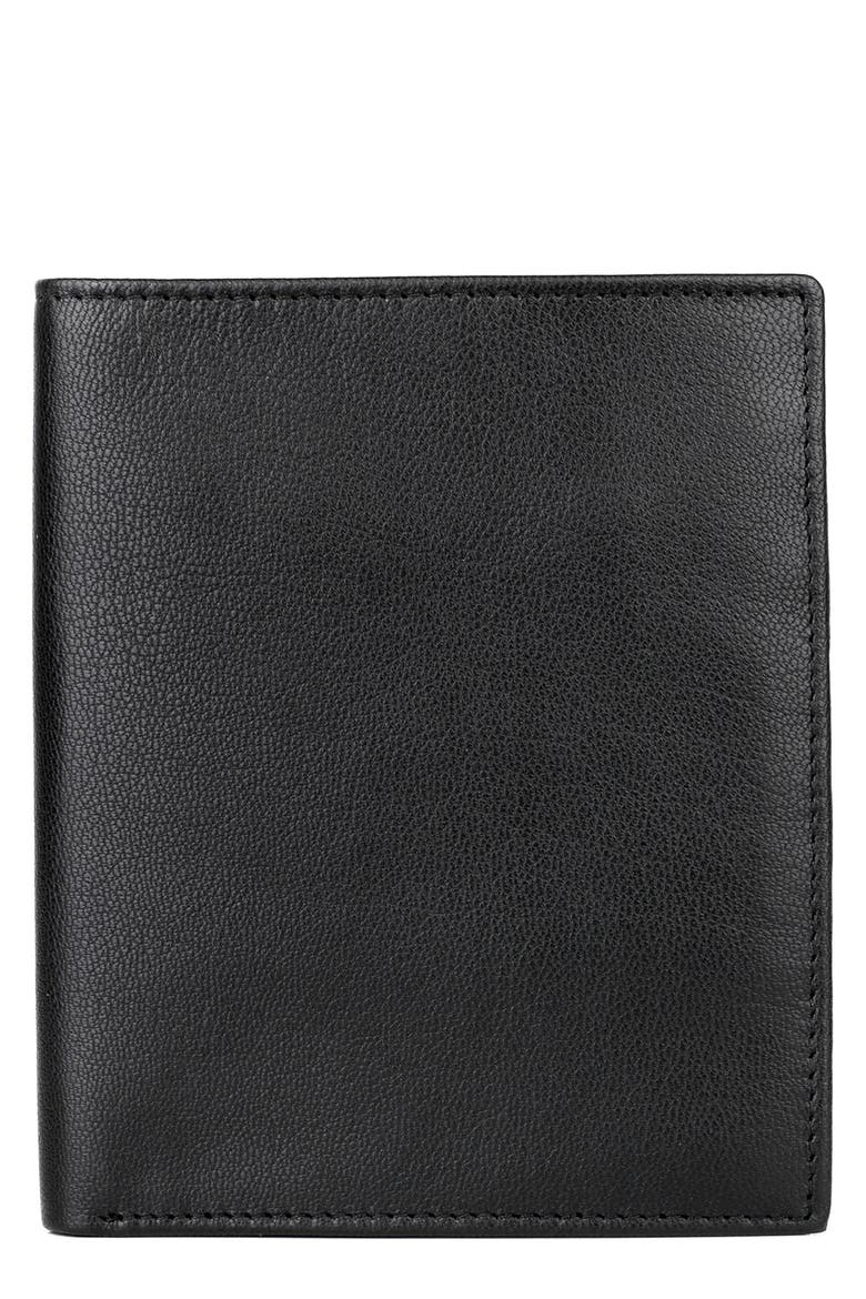 Credit Card RFID Leather Folio Wallet, Main, color, BLACK