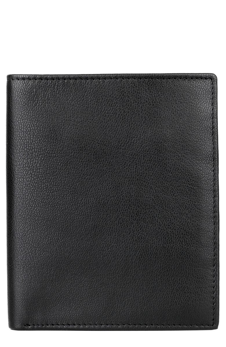 BUXTON Credit Card RFID Leather Folio Wallet, Main, color, Black