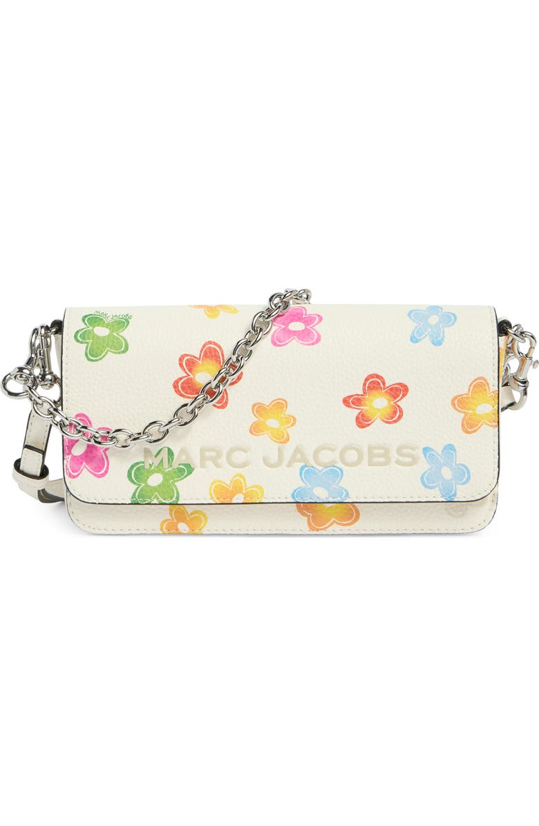 Marc Jacobs Floral Leather Crossbody Mini Bag, Main, color, White Multi
