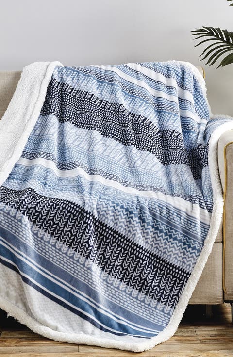 Anissa Reversible Faux Shearling Throw Blanket