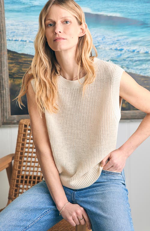 Faherty Miramar Sleeveless Linen Sweater In Summer Sand