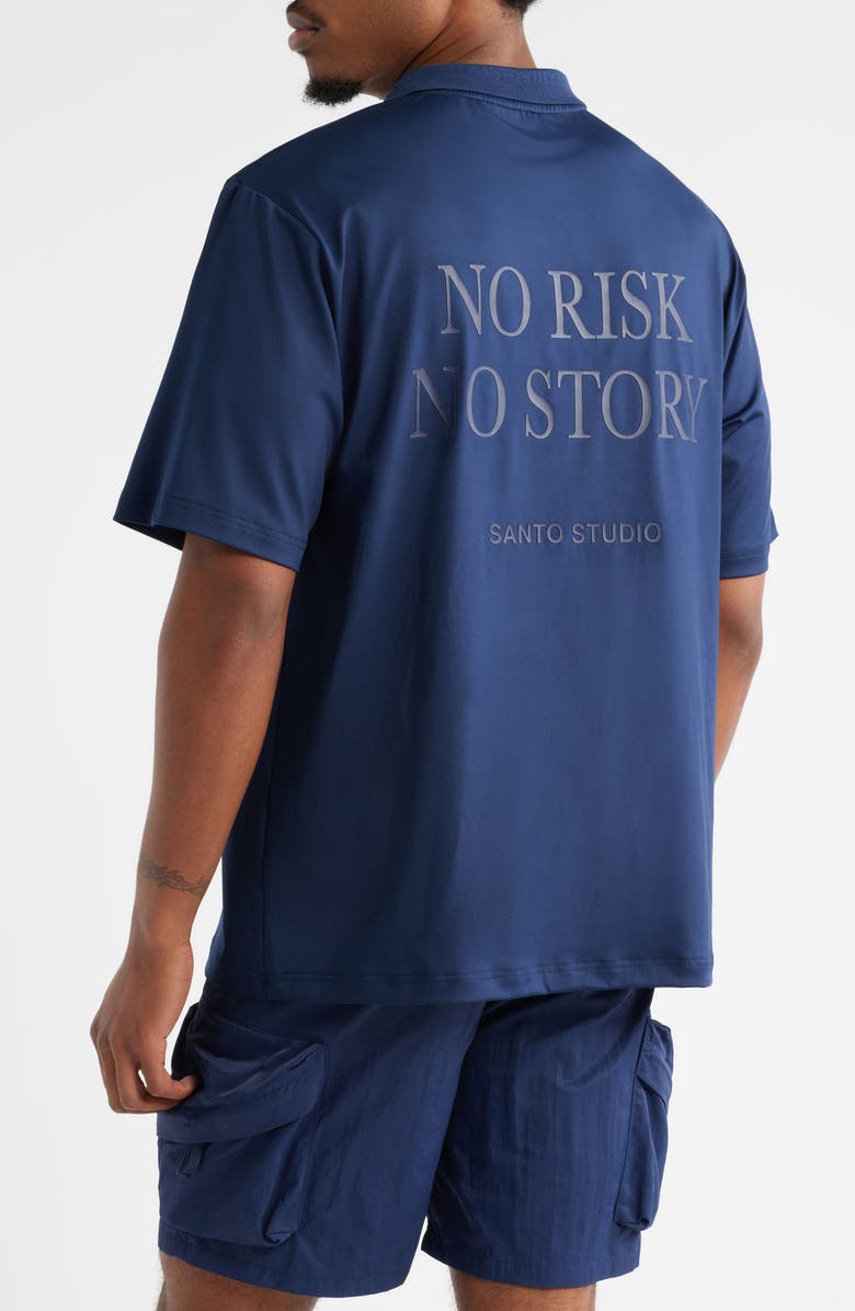 SANTO STUDIO Take Risks Club Polo, Alternate, color, Navy