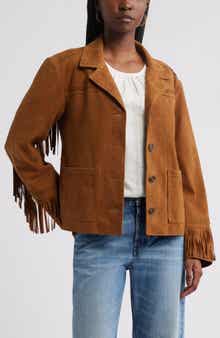 Treasure & Bond Fringe Suede Jacket