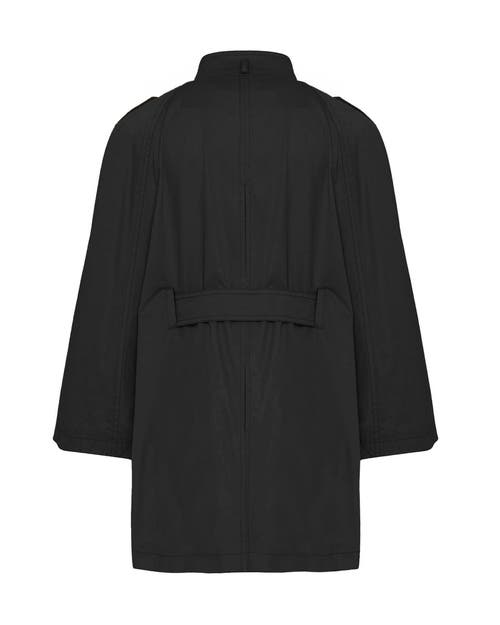 Theo The Label Chloe Trapunto Trench Cape In Black