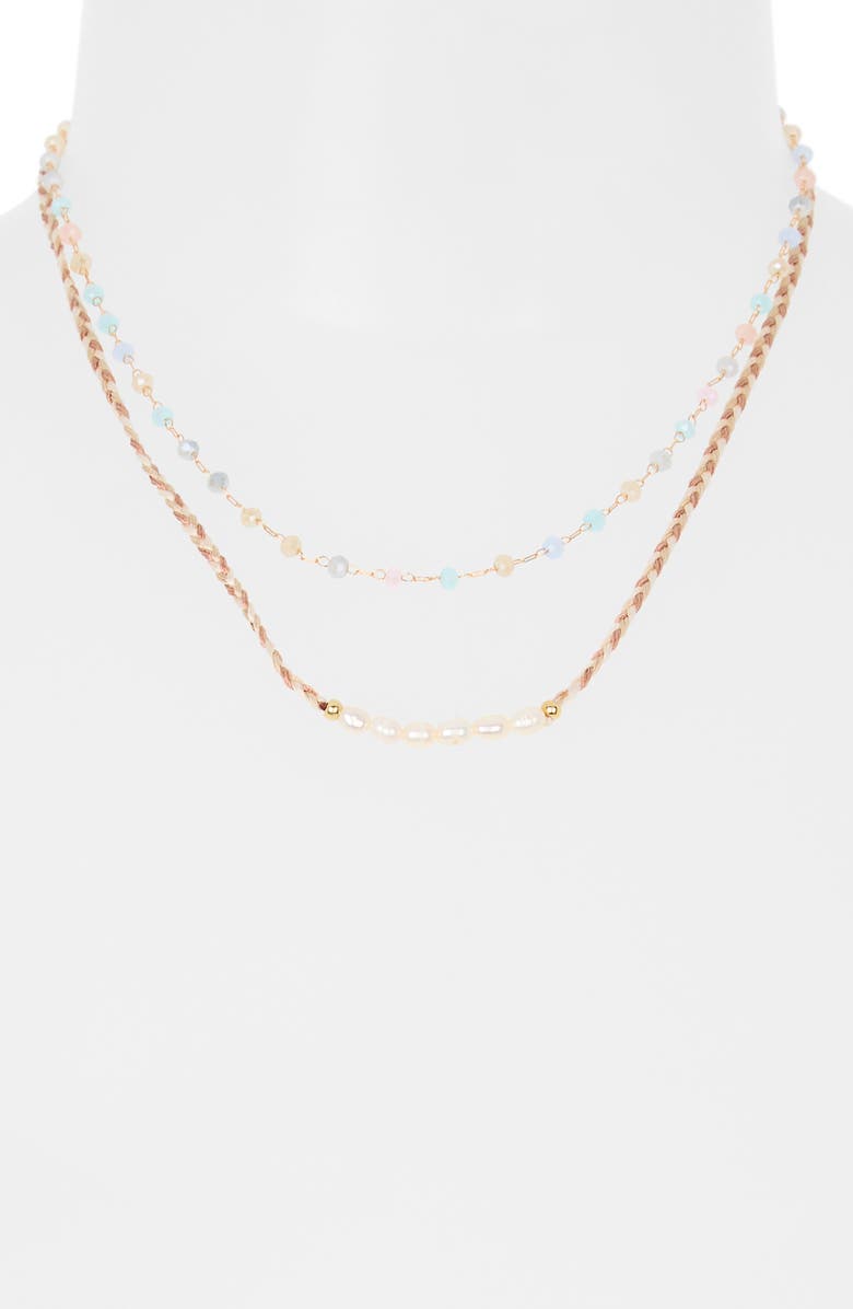 Leith Freshwater Pearl Beaded Layered Necklace, Alternate, color, Neutral Multi- Gold