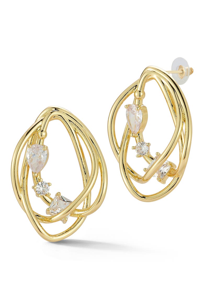 Statement Frontal Hoop Earrings, Main, color, GOLD