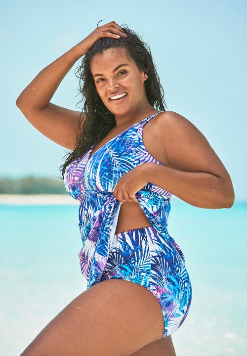 Swim 365 Loop Strap Two-piece Swim Dress In Brown