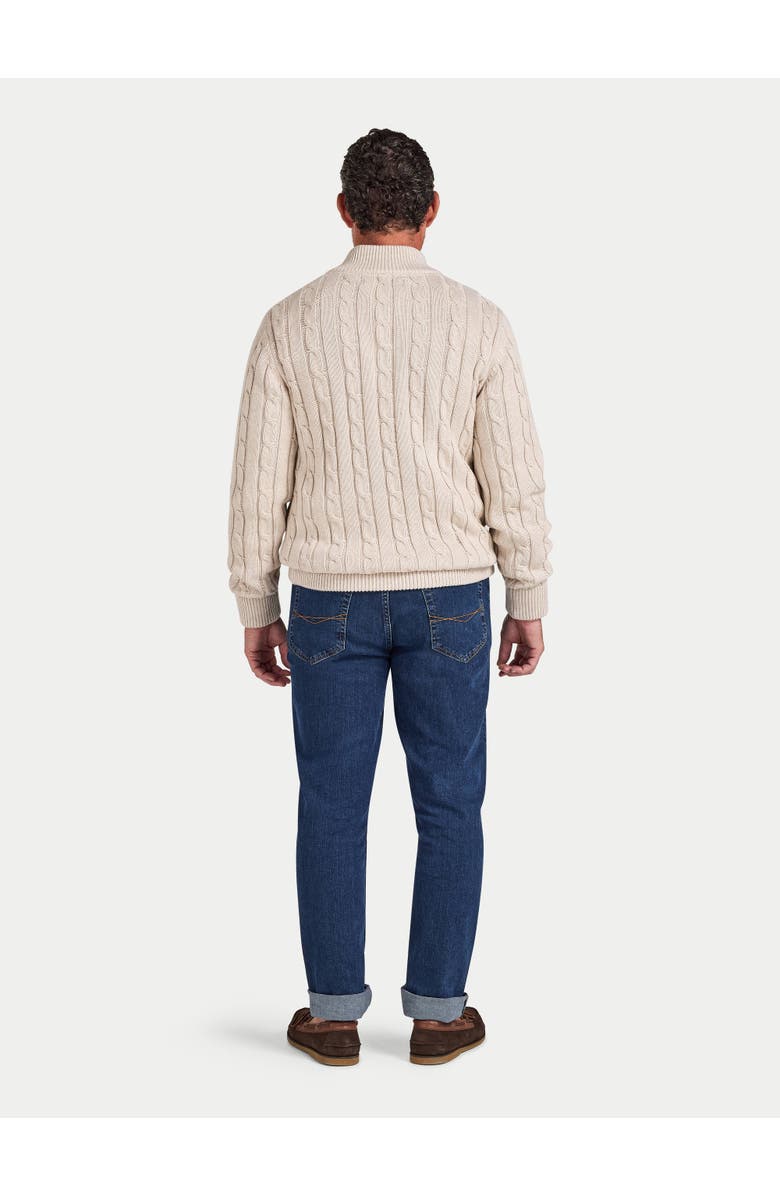 Raging Bull Chunky Cable Quarter Zip Knit Jumper, Alternate, color, Oatmeal