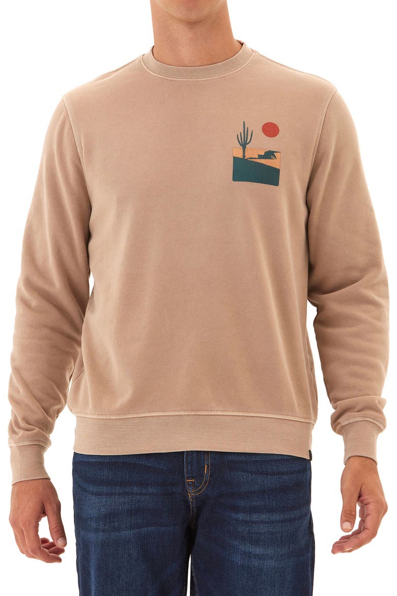 Desert Cactus Mineral Wash Crewneck Sweatshirt, Main, color, CHAI