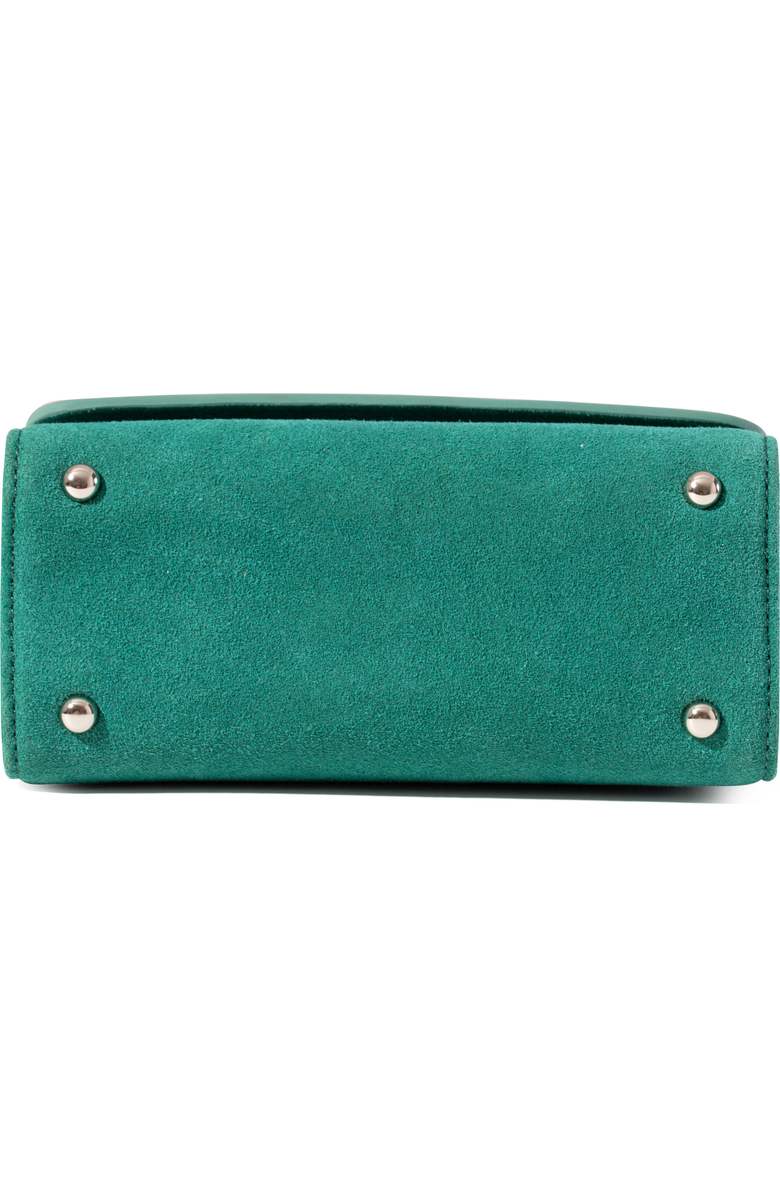 JURGI LILI Suede and Patent Leather Top Handle Mini Bag, Alternate, color, Mint