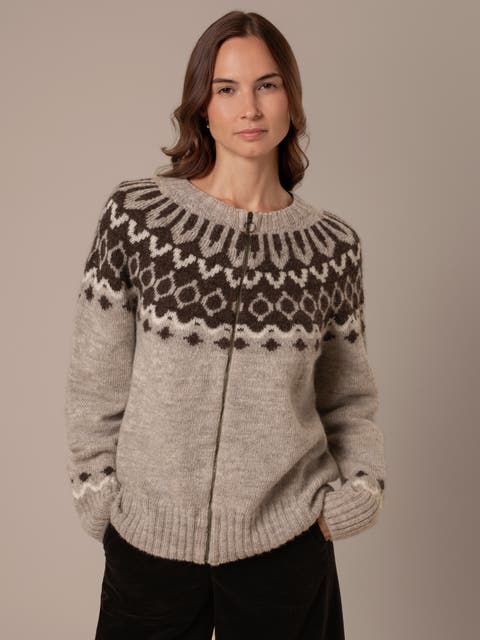 Brit Wool Chevron Yoke Cardi