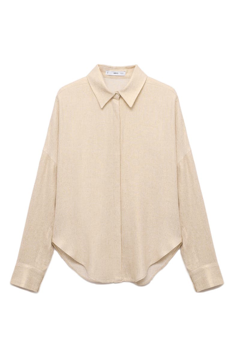 MANGO Drop Shoulder Button-Up Shirt, Alternate, color, 