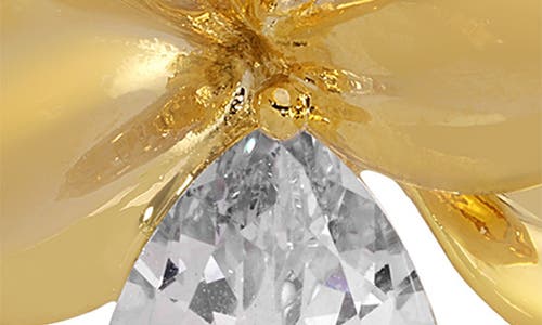 Shop Eye Candy Los Angeles Flor Cubic Zirconia Stud Earrings In Gold