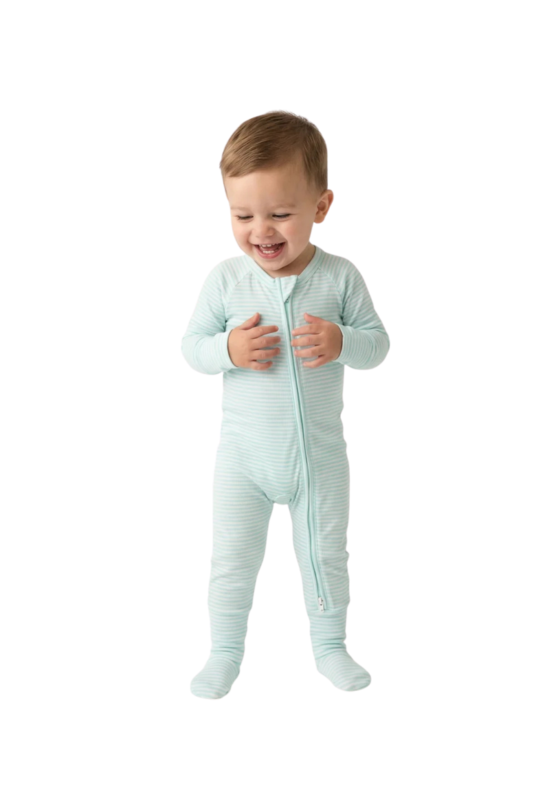 Long Sleeve and Pants Sleeper, Alternate, color, Cloud Stripe