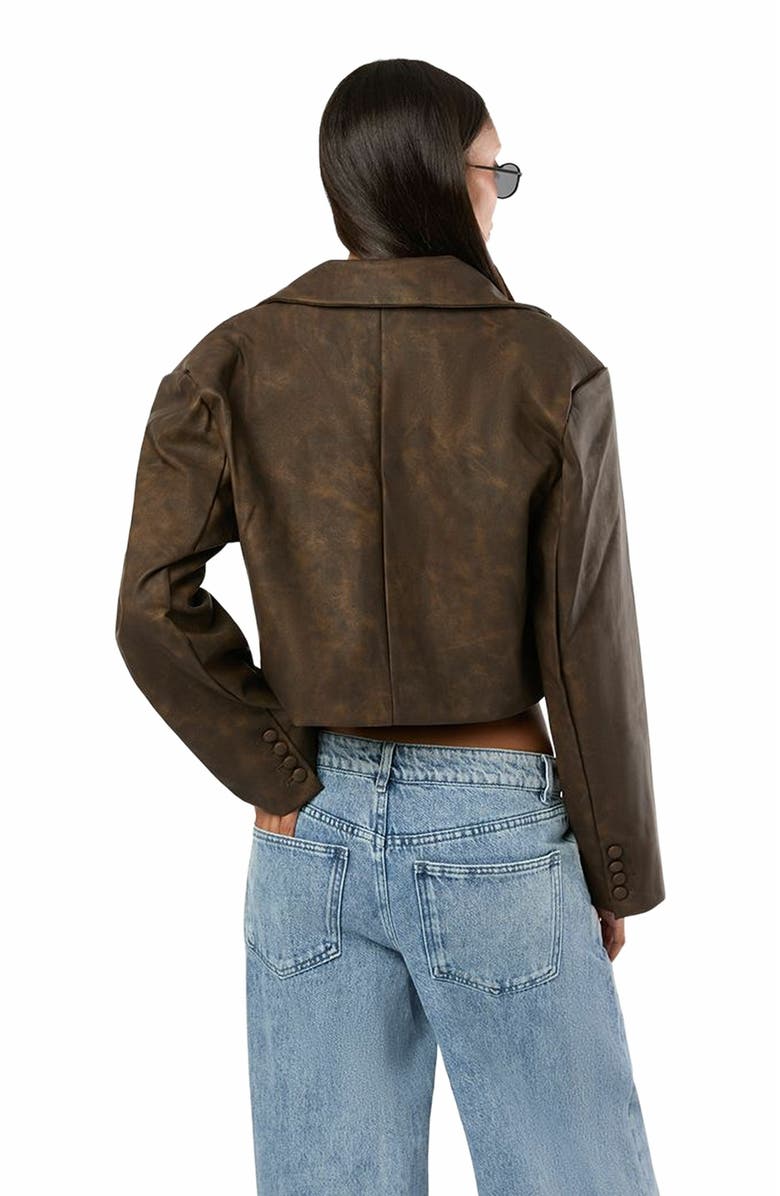 WeWoreWhat Patina Cropped Blazer, Alternate, color, Brown
