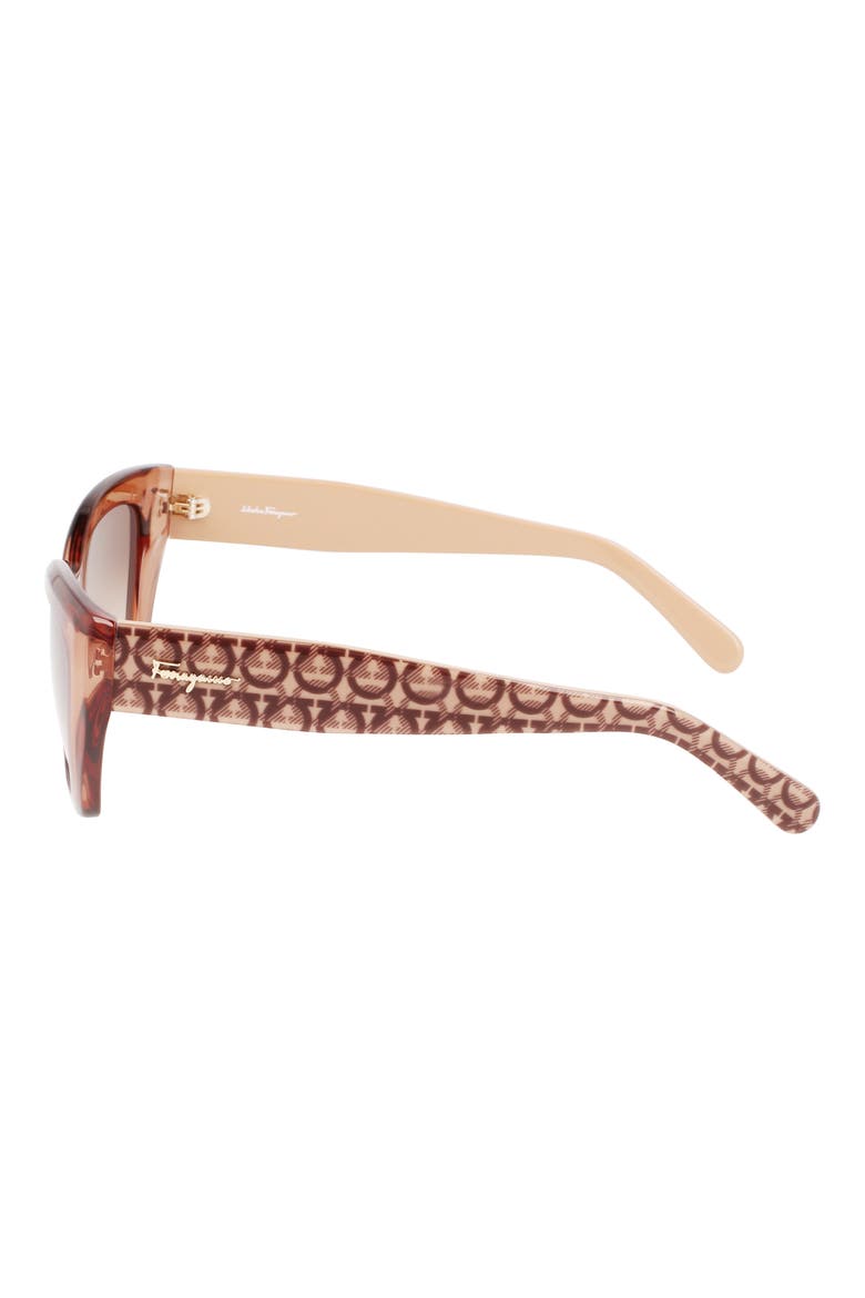 Gancini 54mm Rectangular Sunglasses, Alternate, color, TRANSPARENT BROWN