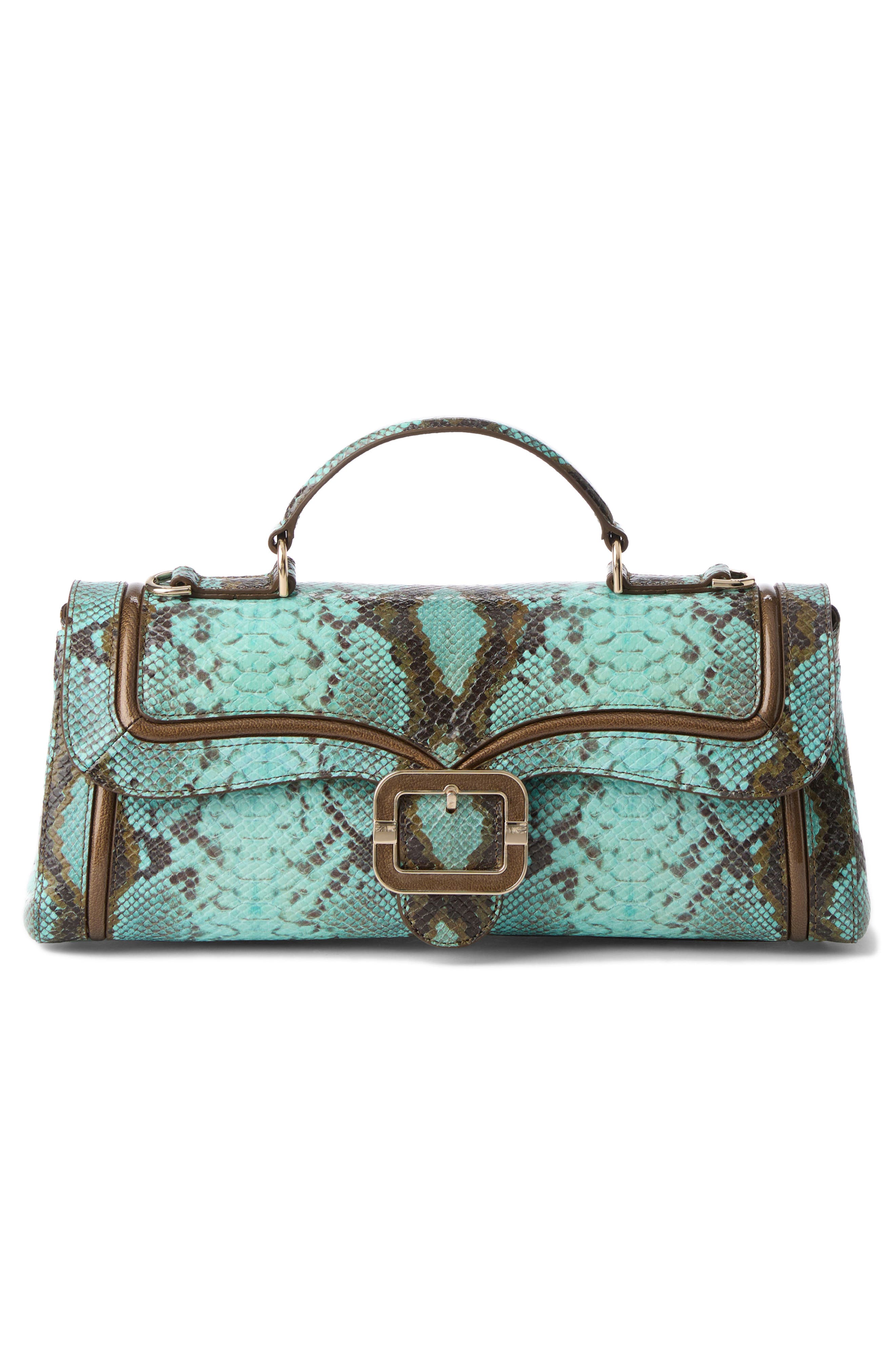 Brahmin Dayan Snake Embossed Leather Top Handle Bag, Alternate, color, 