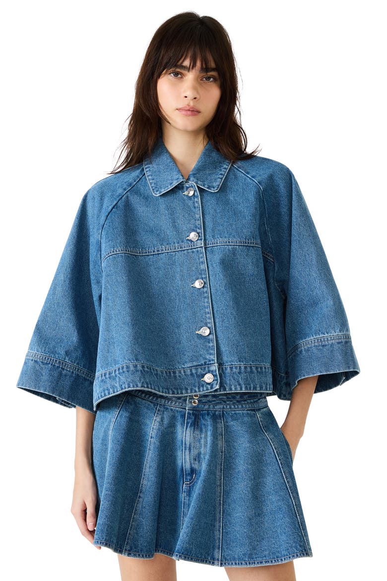Rhode Denim Swing Jacket, Alternate, color, ARUBA BLUE