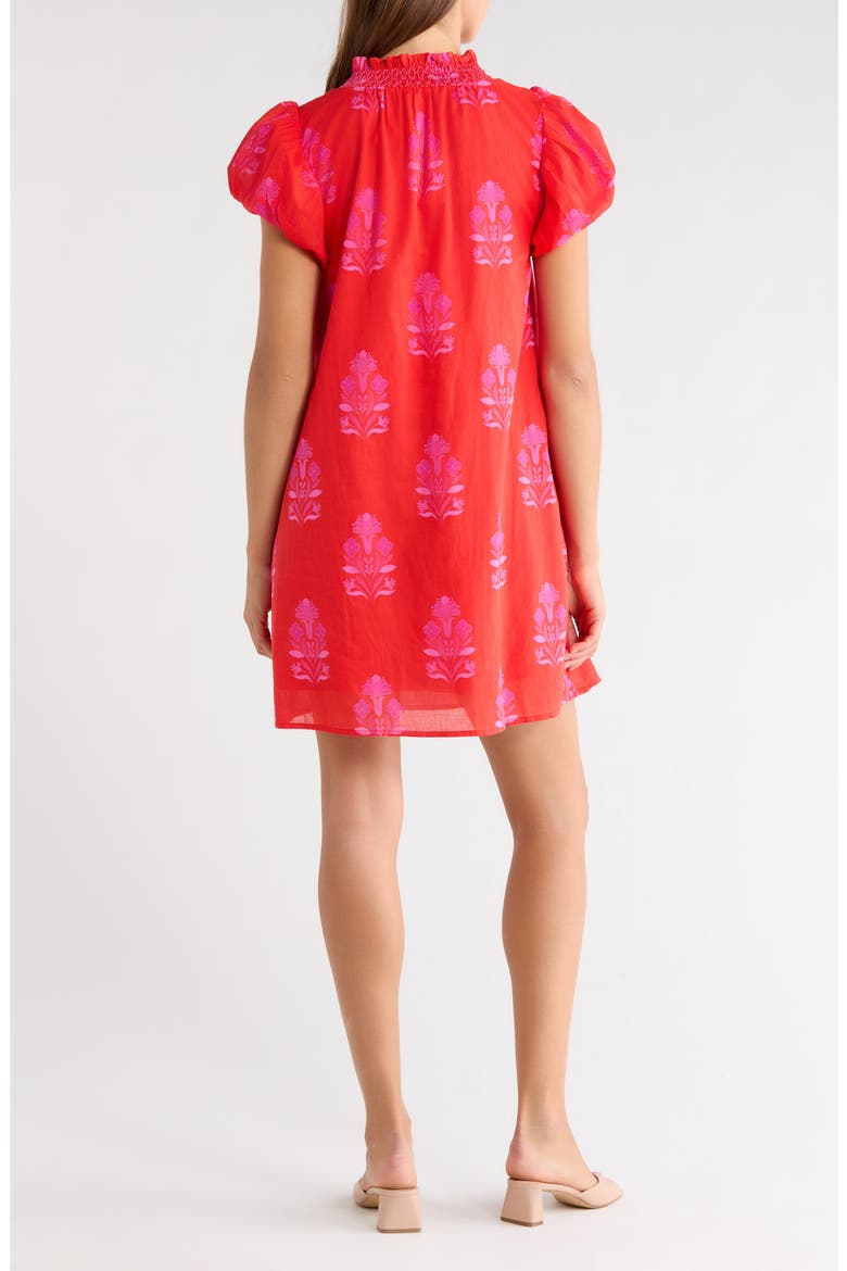 Vermina Floral Print Cotton Shift Dress, Alternate, color, RED-FUCHSIA