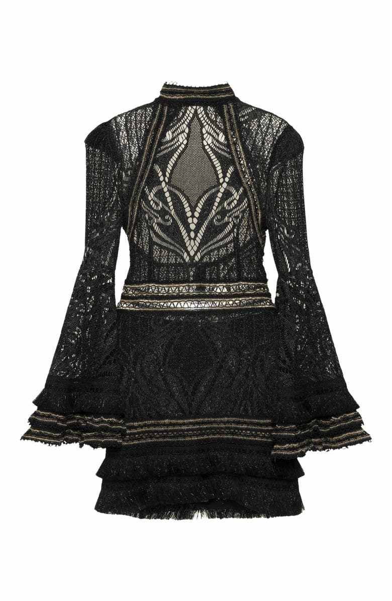 PatBO Lace and Fringe Mini Dress, Main, color,