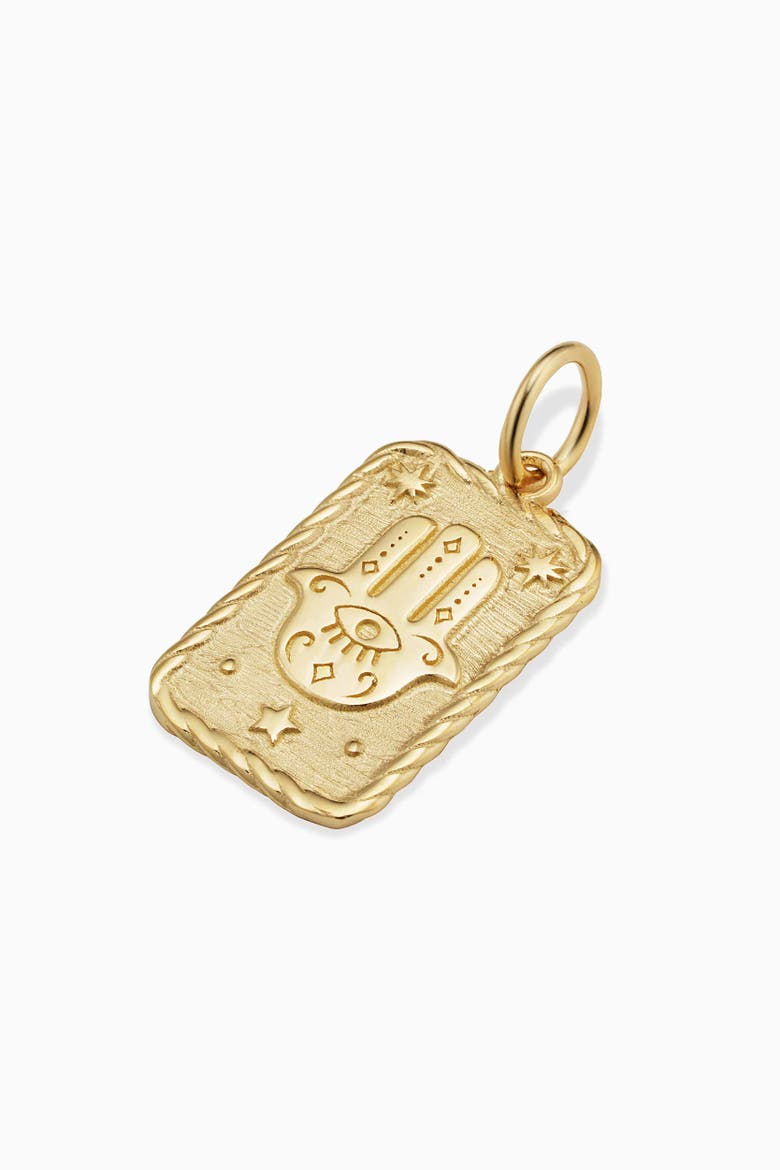 14K Yellow Gold Hamsa Pendant Charm, Alternate, color, Yellow Gold