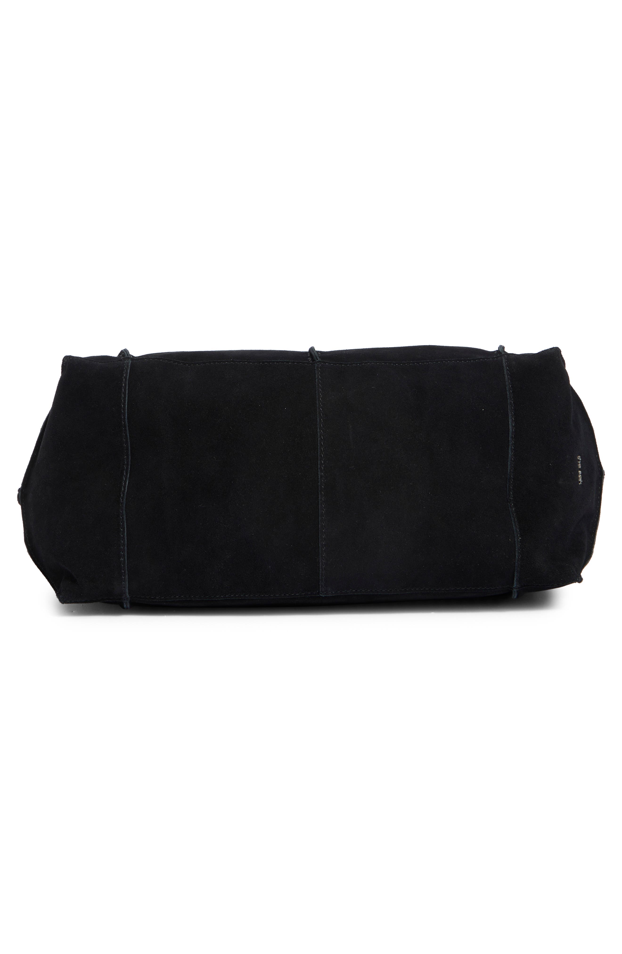 Los Feliz Large Suede Tote, Alternate, color, BLK SUD BLKT