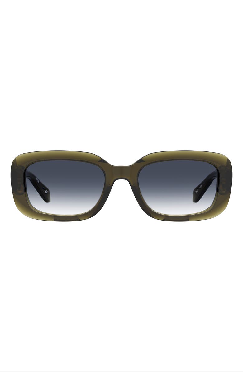 Moschino 54mm Gradient Rectangular Sunglasses, Main, color, Olive/ Dark Blue