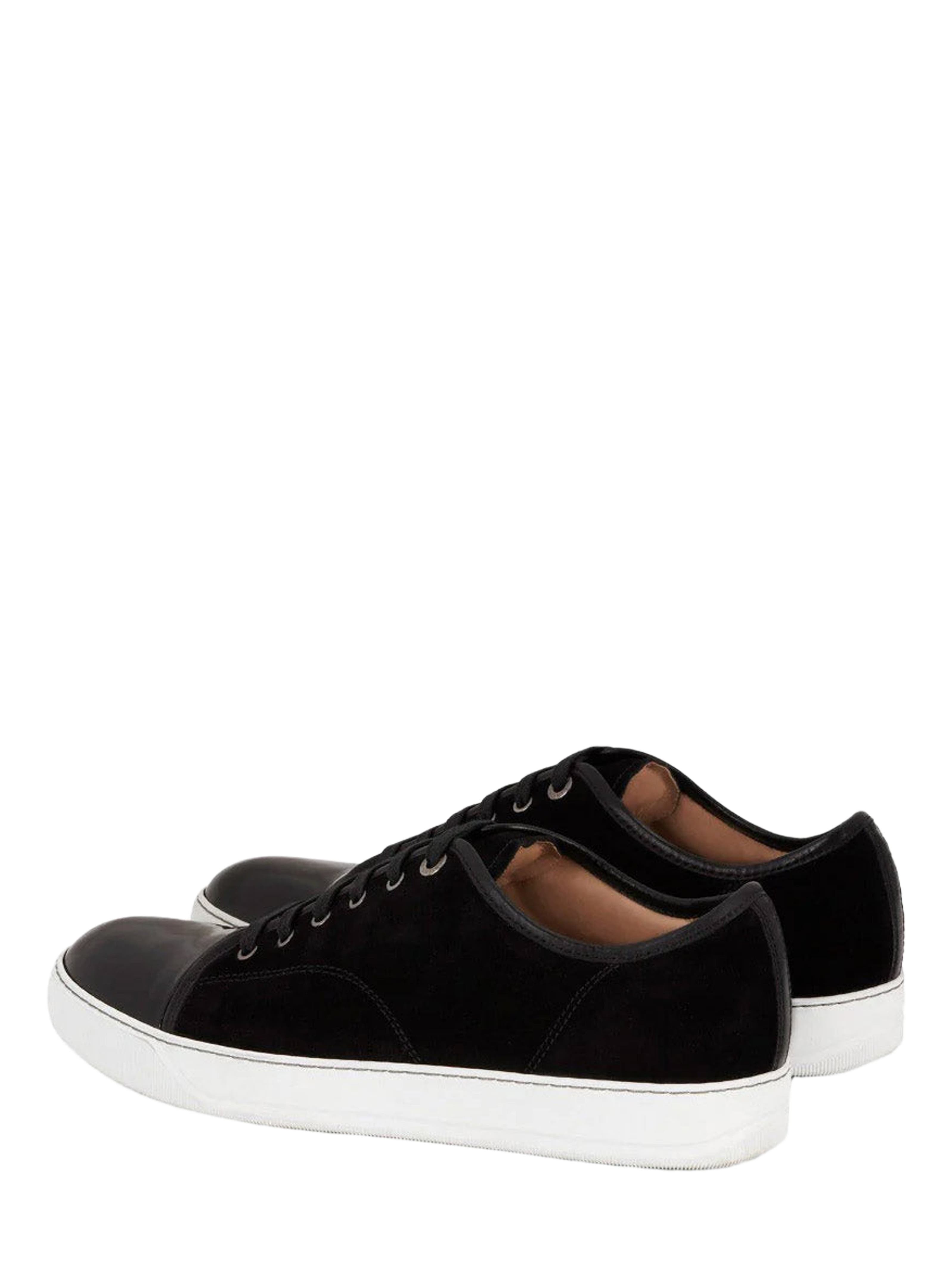 Lanvin Dbb1 Suede And Patent Leather Sneakers, Alternate, color, Black