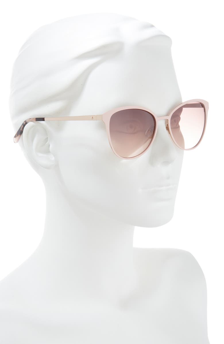 Kate Spade New York 58mm Emsley Aviator Sunglasses, Alternate, color, Red Gold / Brown Pink Sf