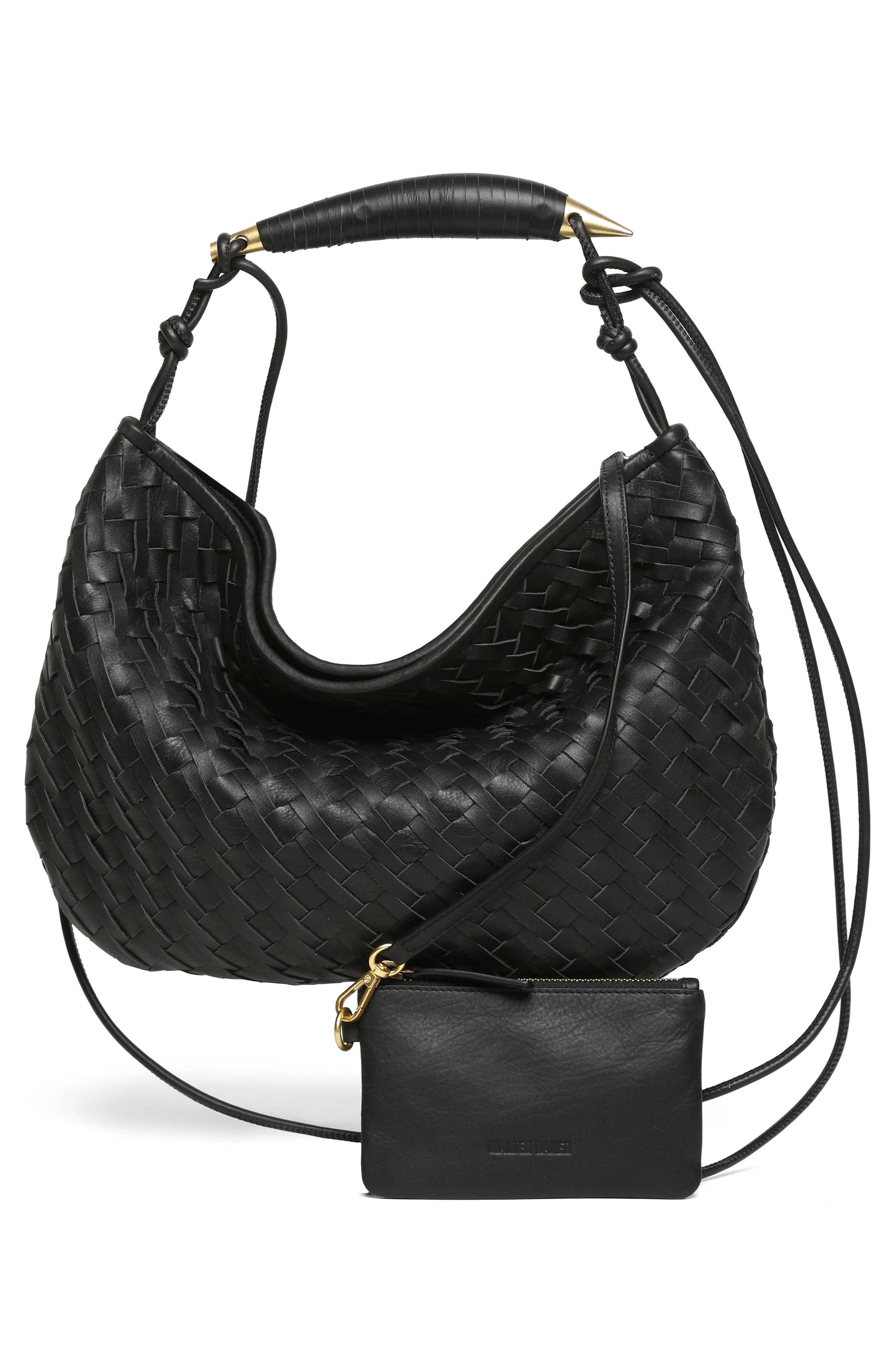 Walter Baker Hazel Woven Hobo Bag, Alternate, color, Black