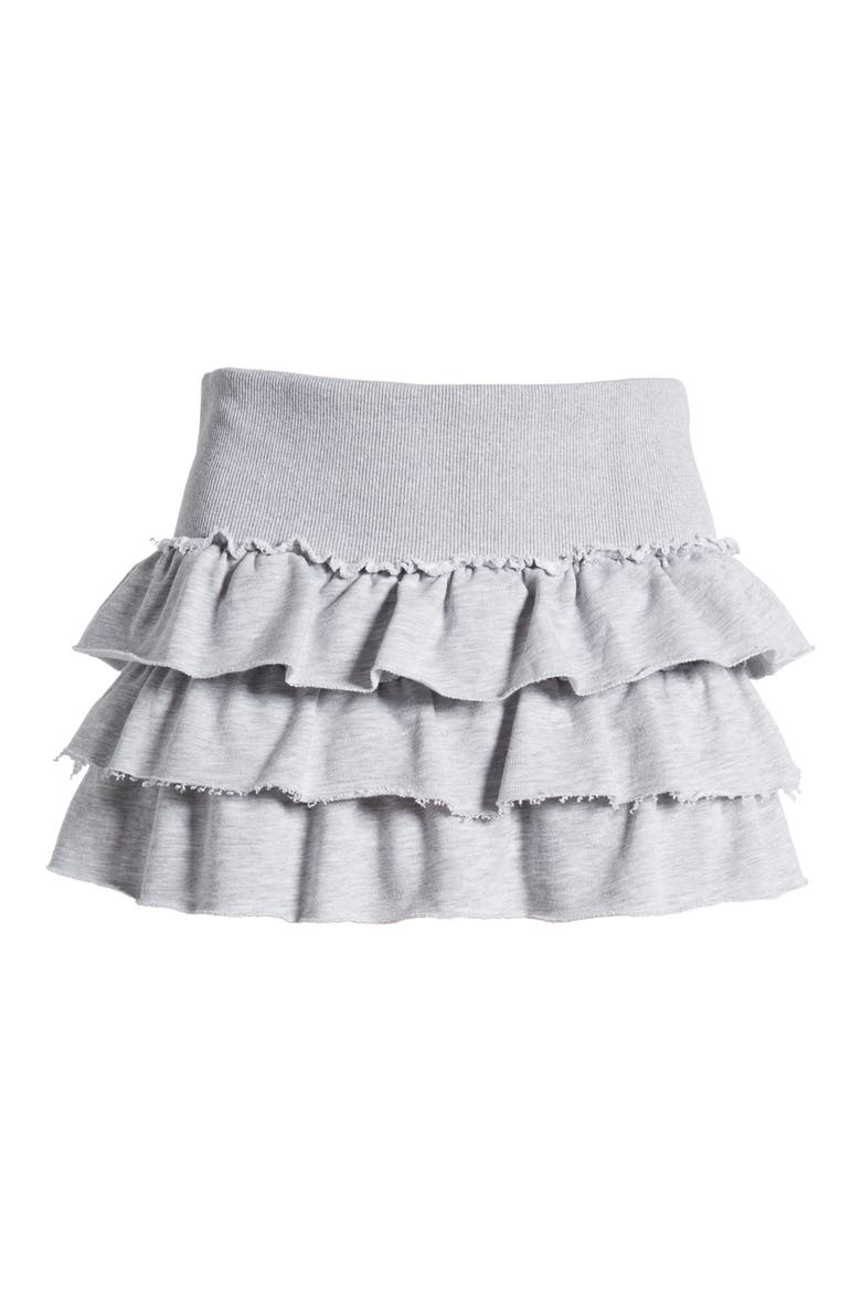 Martina Ruffle French Terry Miniskirt, Alternate, color, GRAY-MELANGE
