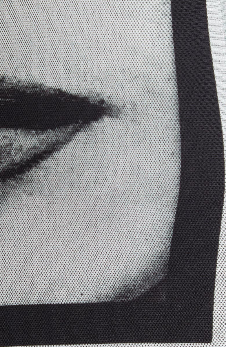 Jean Paul Gaultier The Eyes & Lips Mesh Pencil Skirt, Alternate, color, 