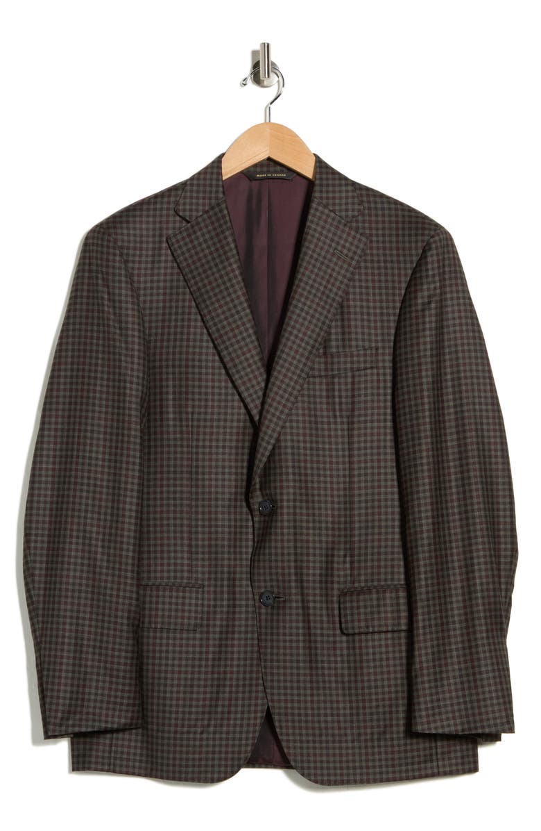 Heritage Gold Check Wool Sport Coat, Main, color, Olive/ Khaki