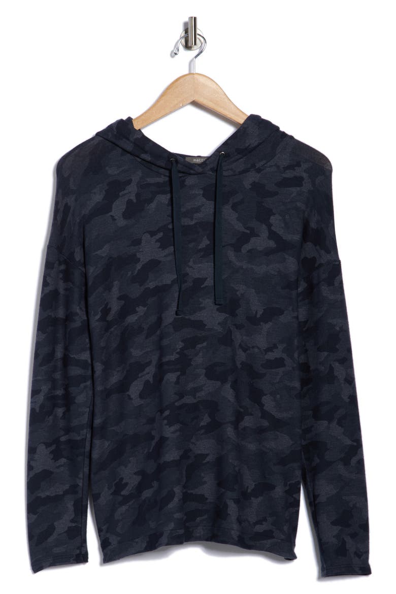 High-Low Hem Hoodie, Alternate, color, HEATHER NAVY.
