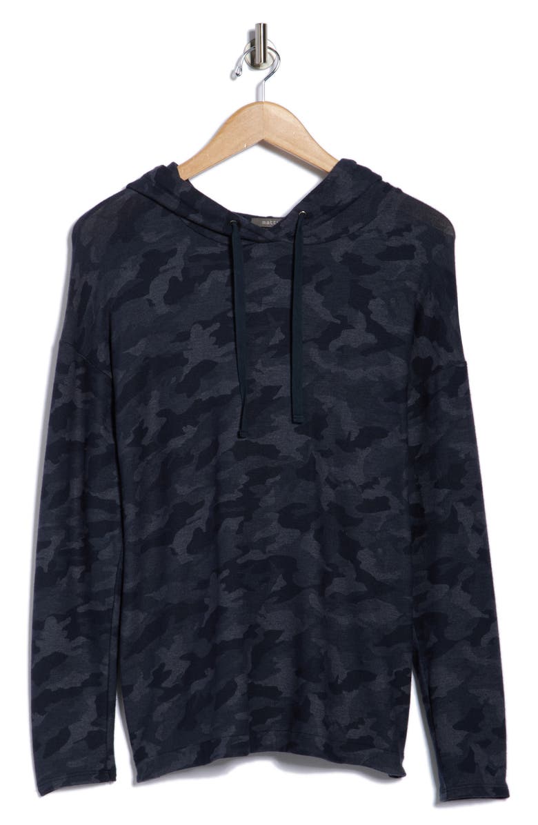 matty m. High-Low Hem Hoodie, Alternate, color, Heather Navy.